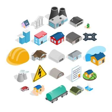 Construct icons set, isometric style Illustrazione stock