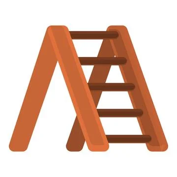 Construct ladder icon, cartoon style Illustrazione stock