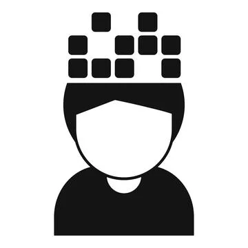 Construct person memory icon simple vector. Cognitive power Stock Illustration