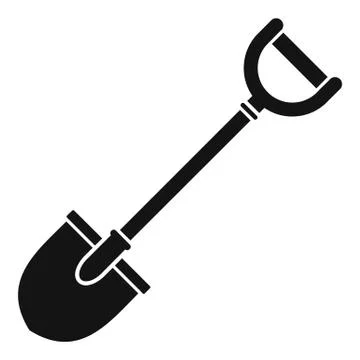 Construct shovel icon, simple style Stock Illustration