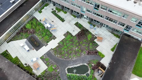 Constructed Around a Central Courtyard - Syracuse, NY Stock Footage 336486944