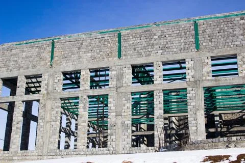 Constructed of cinder block building Foto stock