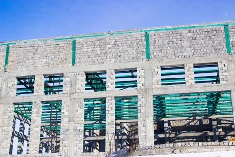 Constructed of cinder block building Foto stock