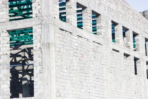 Constructed of cinder block building Stock Photos