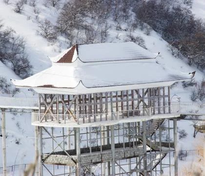 Constructed of cinder block building Foto stock