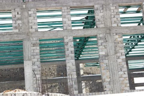 Constructed of cinder block building Foto stock