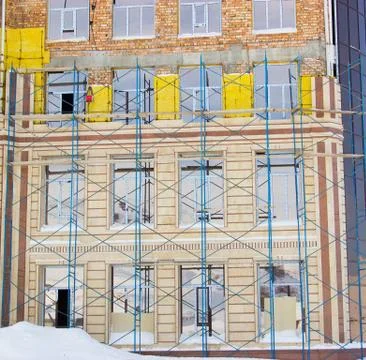 Constructed of cinder block building Foto stock