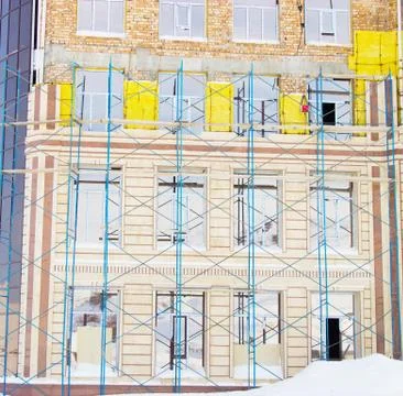 Constructed of cinder block building Stock Photos