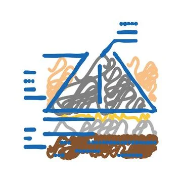 Constructed road layers icon doodle illustration Stock Illustration