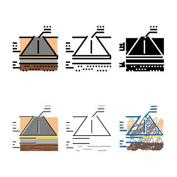Constructed road layers styles color icon vector Stock Illustration