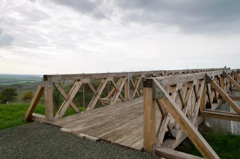 The constructed wodden bridge Stock Photos