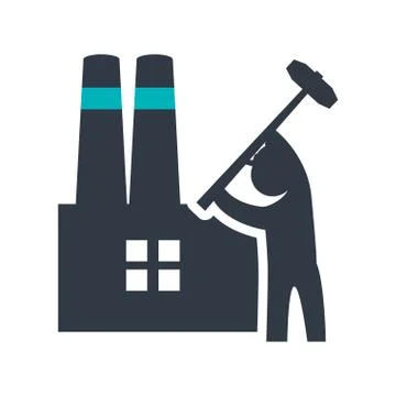 Constructer and industrial plant design Stock Illustration