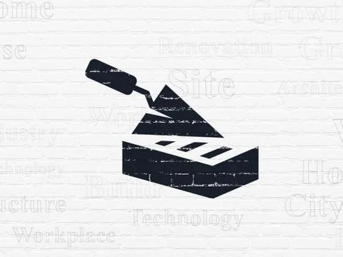 Constructing concept: Brick Wall on wall background Stock Illustration