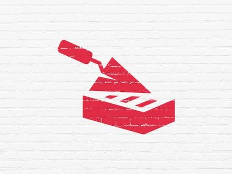 Constructing concept: Brick Wall on wall background Stock Illustration