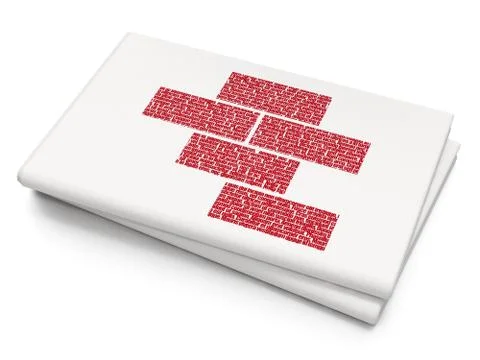 Constructing concept: Bricks on Blank Newspaper background Stock Illustration