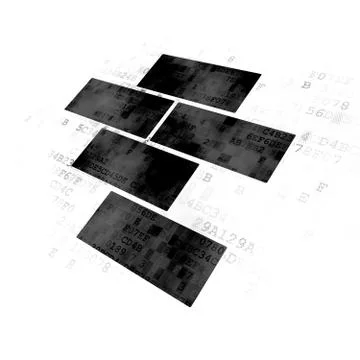 Constructing concept: Bricks on Digital background Ilustración de archivo