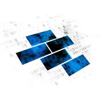 Constructing concept: Bricks on Digital background イラスト素材