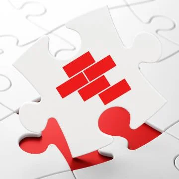 Constructing concept: Bricks on puzzle background 스톡 일러스트