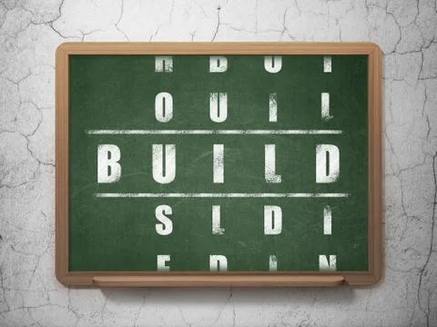 Constructing concept: Build in Crossword Puzzle Stock Illustration