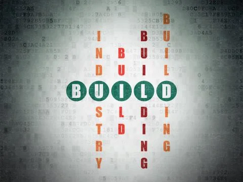Constructing concept: Build in Crossword Puzzle Stock Illustration