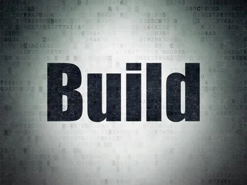 Constructing concept: Build on Digital Data Paper background Illustrazione stock