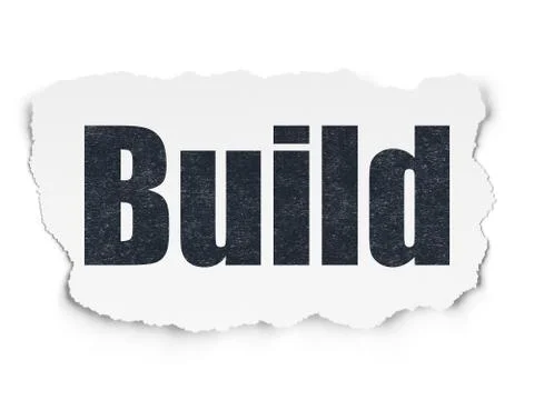 Constructing concept: Build on Torn Paper background 스톡 일러스트