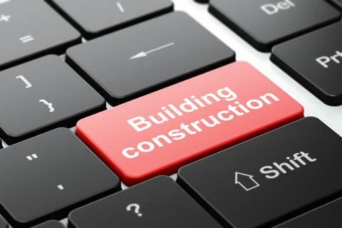 Constructing concept: Building Construction on computer keyboard background Stock Illustration