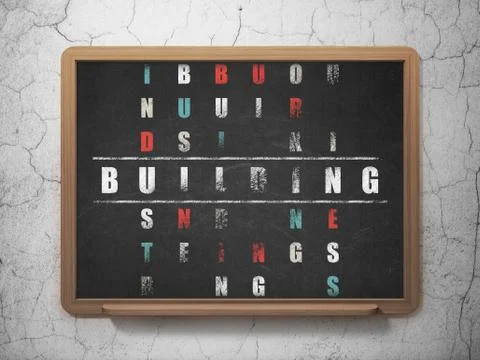 Constructing concept: Building in Crossword Puzzle Stock Illustration