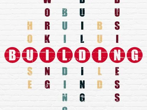 Constructing concept: Building in Crossword Puzzle Ilustración de archivo