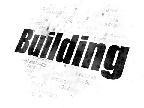Constructing concept: Building on Digital background Ilustración de archivo