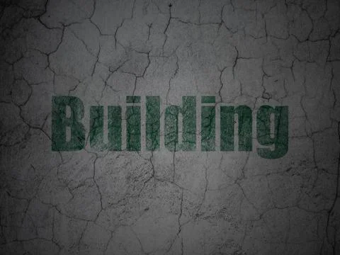 Constructing concept: Building on grunge wall background Stock Illustration