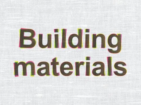 Constructing concept: Building Materials on fabric texture background Ilustración de archivo