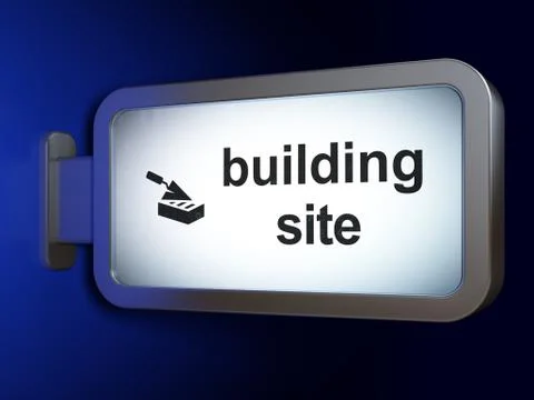 Constructing concept: Building Site and Brick Wall on billboard background Stock Illustration