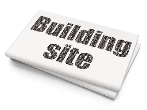 Constructing concept: Building Site on Blank Newspaper background Ilustración de archivo
