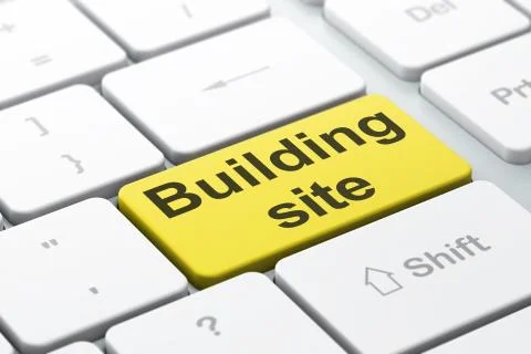 Constructing concept: Building Site on computer keyboard background Stock Illustration