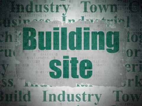 Constructing concept: Building Site on Digital Data Paper background イラスト素材