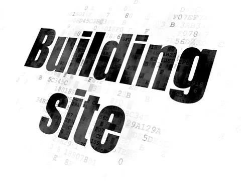 Constructing concept: Building Site on Digital background Ilustración de archivo