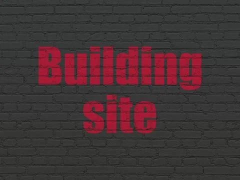 Constructing concept: Building Site on wall background Stock Illustration