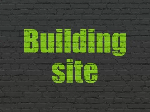 Constructing concept: Building Site on wall background Stock Illustration