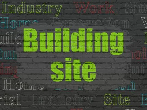 Constructing concept: Building Site on wall background Stock Illustration