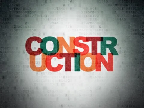 Constructing concept: Construction on Digital Data Paper background Illustrazione stock