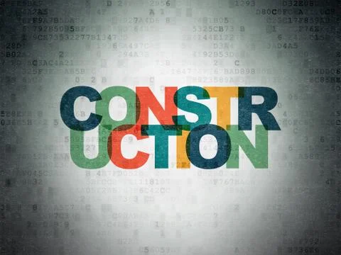 Constructing concept: Construction on Digital Data Paper background Stockillustratie