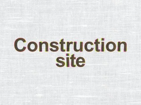 Constructing concept: Construction Site on fabric texture background Stock Illustration
