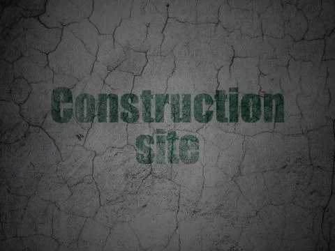Constructing concept: Construction Site on grunge wall background Stock Illustration