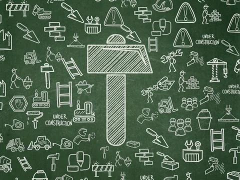 Constructing concept: Hammer on School board background Stock Illustration