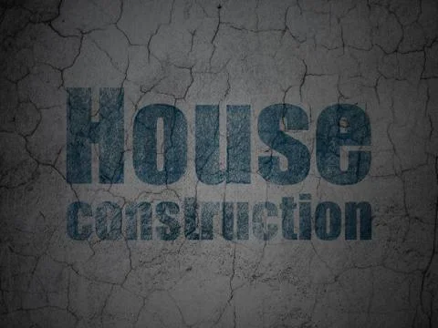 Constructing concept: House Construction on grunge wall background Illustrazione stock