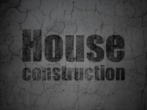 Constructing concept: House Construction on grunge wall background Stock Illustration