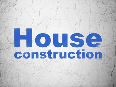 Constructing concept: House Construction on wall background Stock Illustration