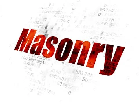 Constructing concept: Masonry on Digital background Ilustración de archivo