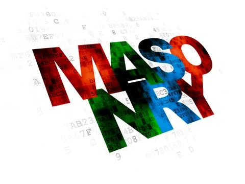 Constructing concept: Masonry on Digital background Ilustración de archivo